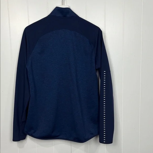 Under Armor Mens Cold Gear Jacket L Navy Blue White 1/2 Front Zip Pockets EUC - Picture 11 of 15